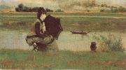 Federico zandomeneghi Fishing on the senie china oil painting artist